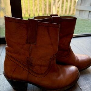Frye Brown Leather Heeled Boots
